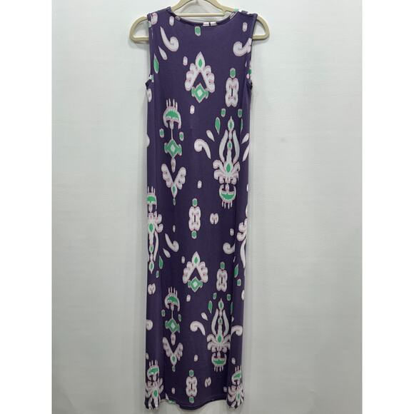 Colleen Lopez Womens Purple Abstract Wide Strap Sleeveless Maxi Dress Size XXS - Picture 7 of 9